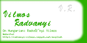 vilmos radvanyi business card